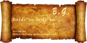 Balázs Gréta névjegykártya